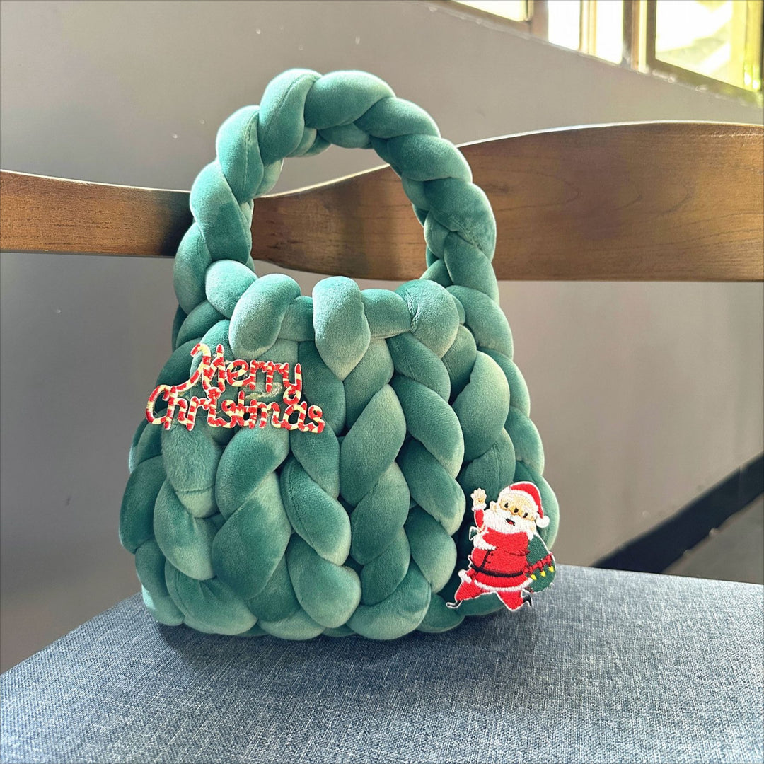 Women's Small Woven Velvet Christmas Bag N6J209