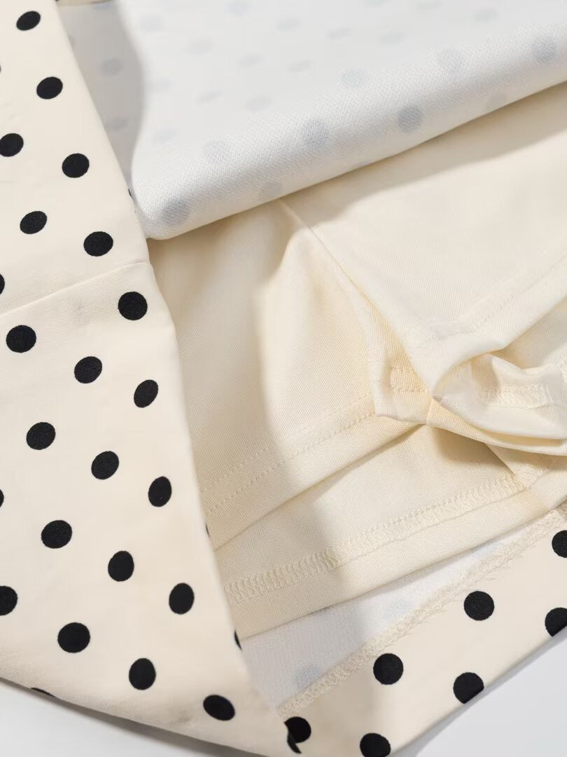 Bow Detail Polka Dot Short Dress Women N6C278