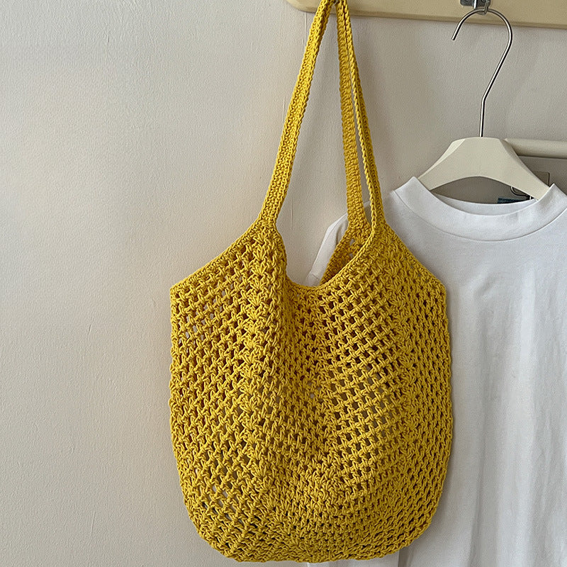 Openwork Cotton Woven Tote Multi-Color  S5P283