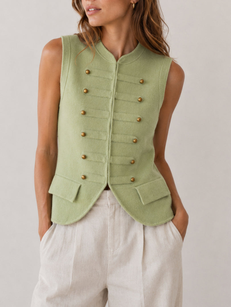 Sleeveless Knot Front Fitted Knit Tank Top Women N6F004