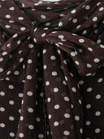 Load image into Gallery viewer, French Polka Dot Tie Front Blouse Women N6E144