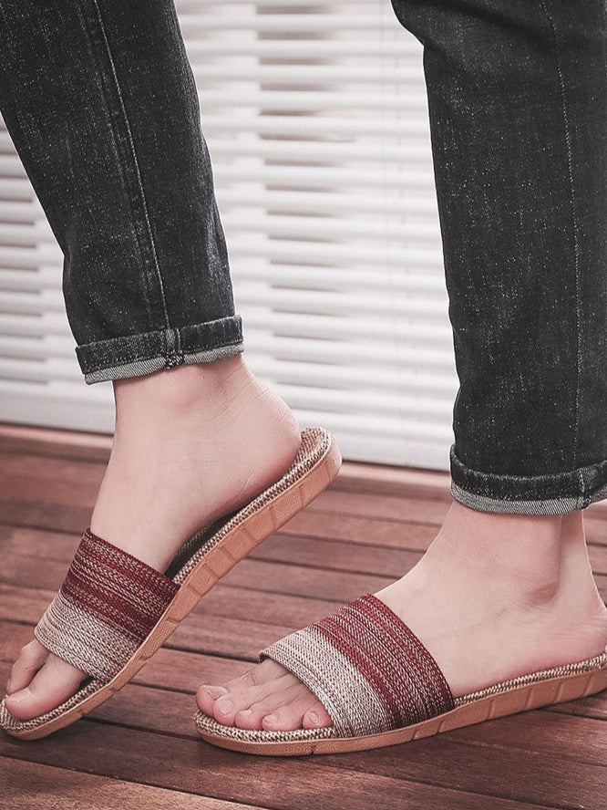 Non-Slip Linen House Slippers Women Multiple Colors N6C230