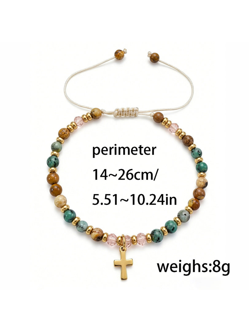 MUM Heart Pendant Adjustable Beaded Bracelet N6D532