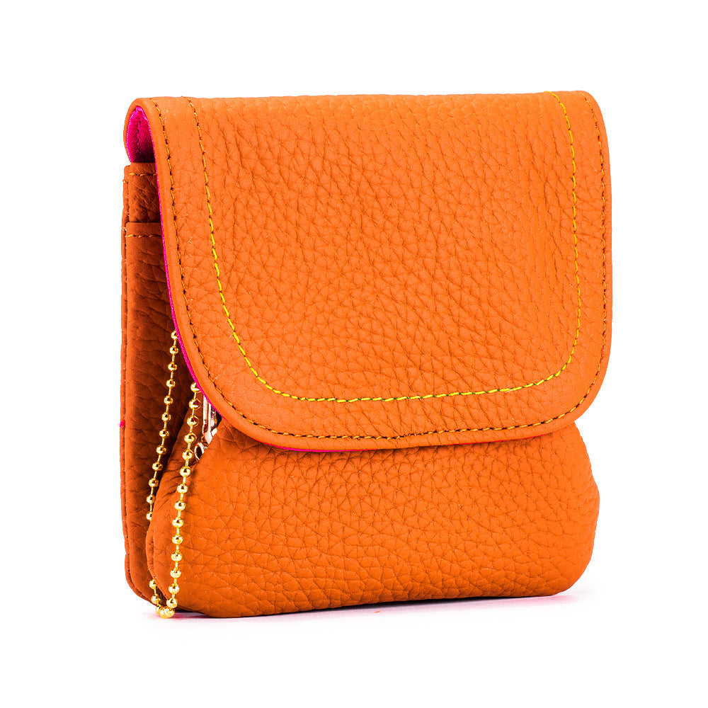 Top Grain Leather Creative Cute Snap Button Coin S5P947