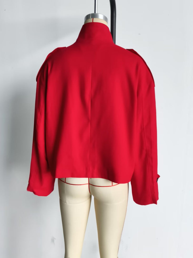 Loose Zip Cotton Linen Trench Coat Flap Pocket Women N6G169