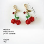 Load image into Gallery viewer, Handmade Cherry Bead Coin Purse Charm N6D045