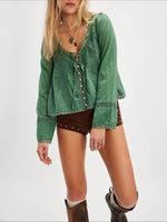 Load image into Gallery viewer, French Lace U Neck Blouse Women N6C097