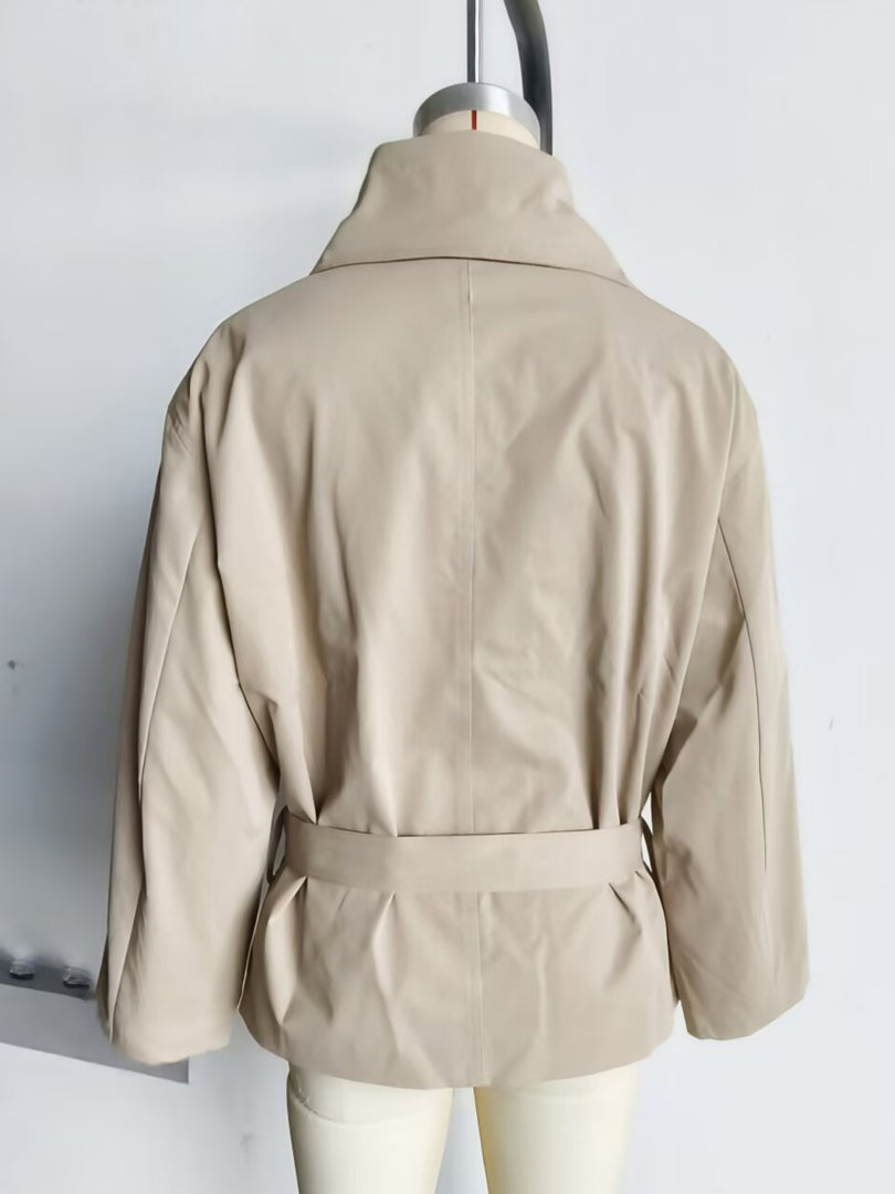 Single-Breasted Notch Lapel Belted Trench Coat N6G168