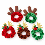 Load image into Gallery viewer, Velvet Reindeer Antler Christmas Scrunchie N6K003