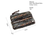 Load image into Gallery viewer, Classic Check Stripe Wool Blend Pouch Canvas Lined S5P363
