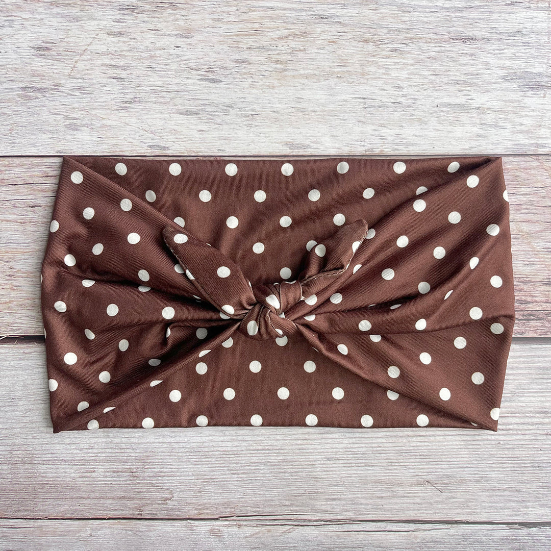 Polka Dot Headband Wide Elastic Bow Hairband Retro N6F073