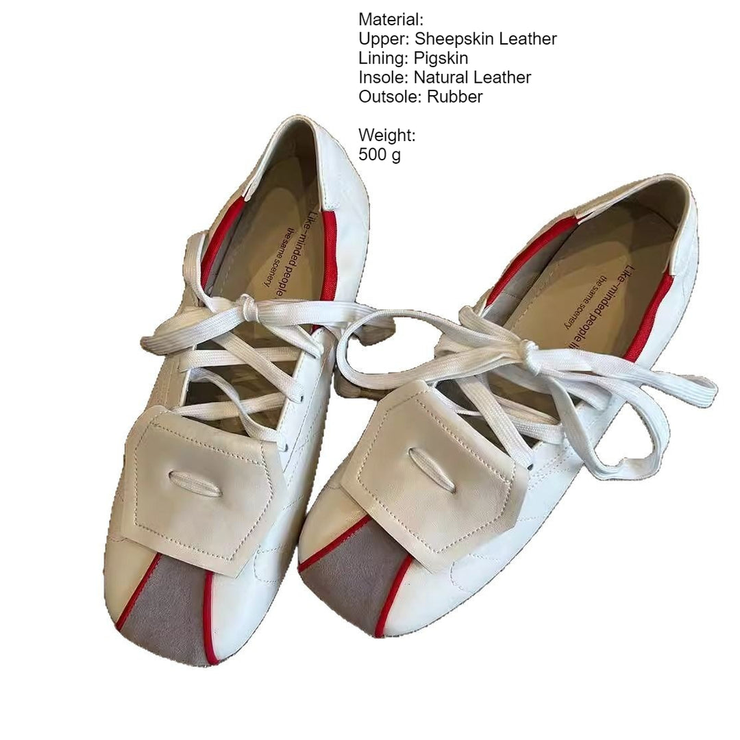 Color-Block Square Toe Mary Jane Shoes Women Flat N6G242