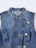Load image into Gallery viewer, Denim Vest Knot Front Slim Fit Sleeveless N6F192