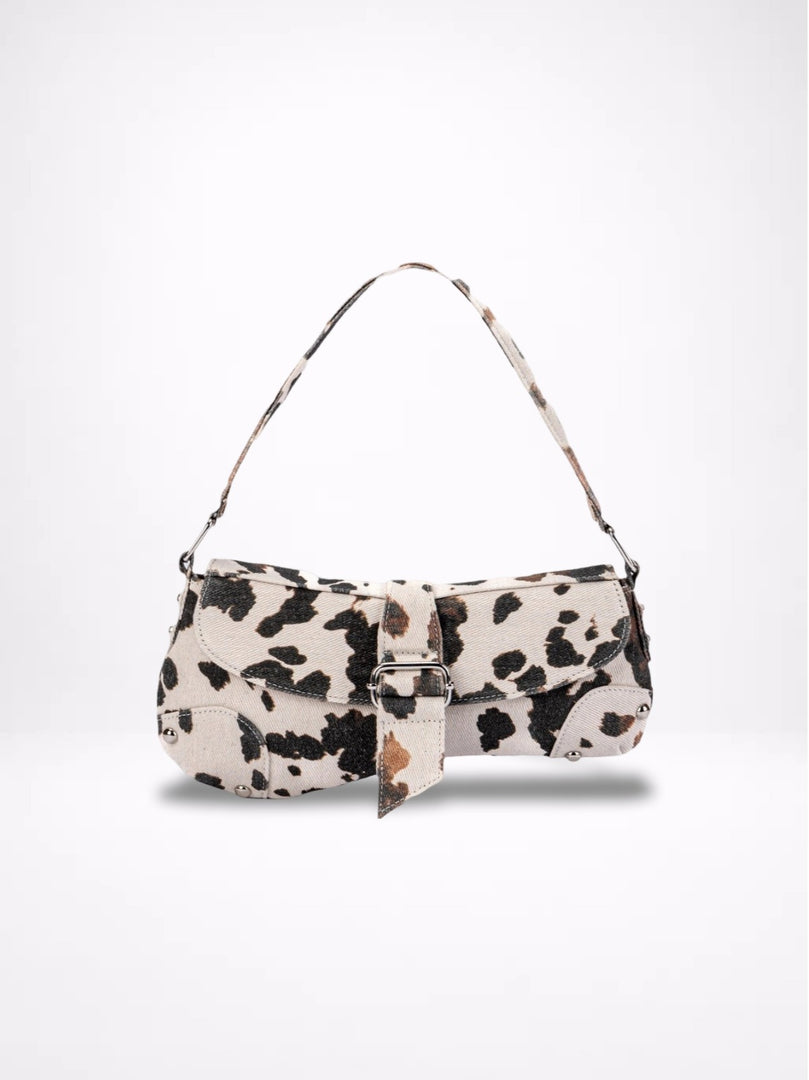 Cow Print Asymmetric Shoulder Bag Women N6C310