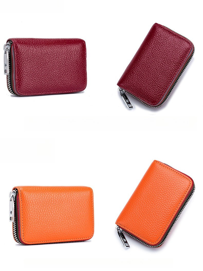 RFID Leather Accordion Card Case 12 Slots Women N6D034