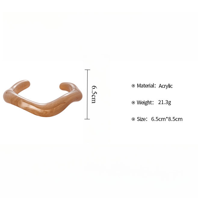 Freeform Marbled Bangle Acrylic Multi-Tone Circular  S5P071