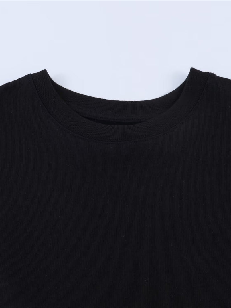 Lace Panel Asymmetric Tee Women N6F253