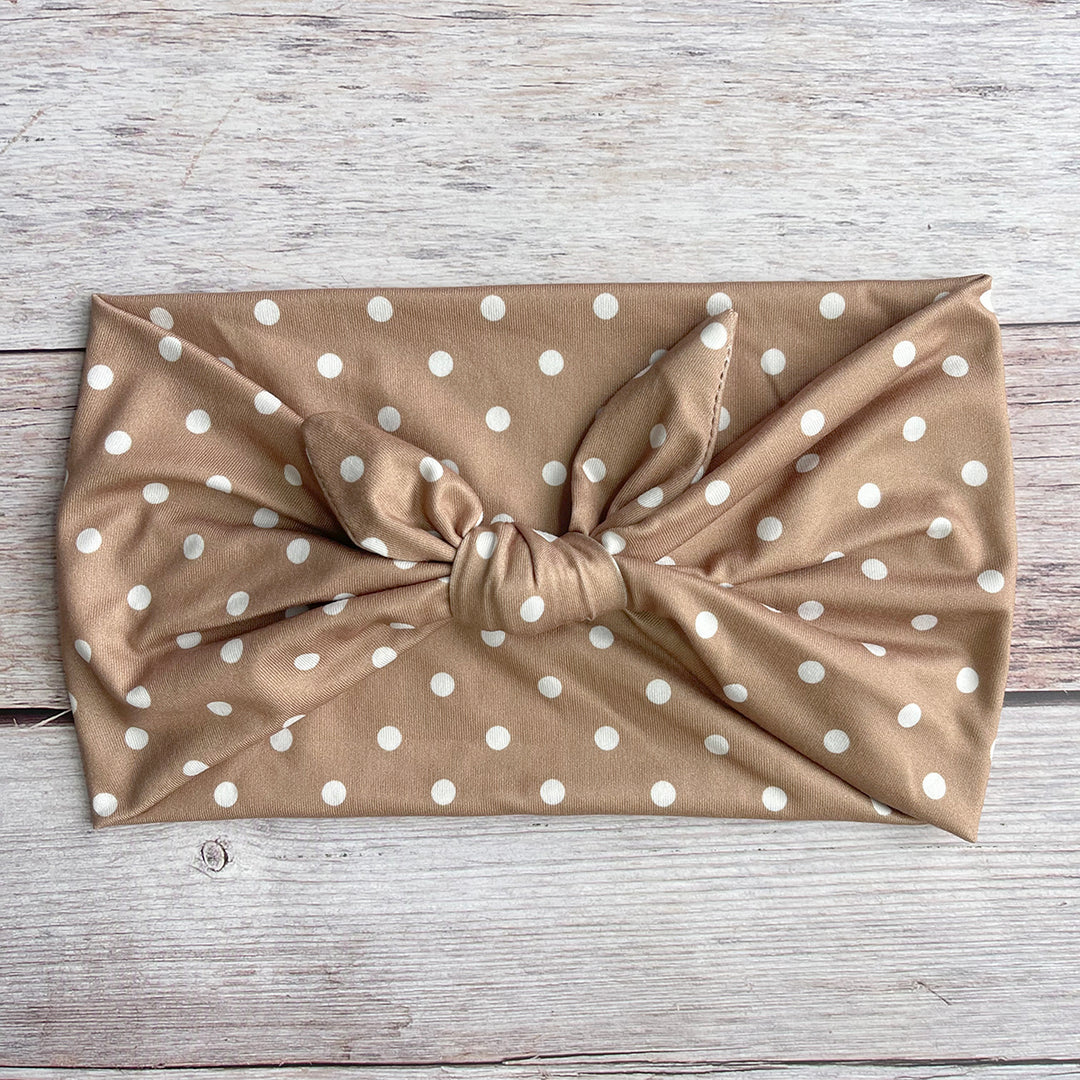 Polka Dot Headband Wide Elastic Bow Hairband Retro N6F073