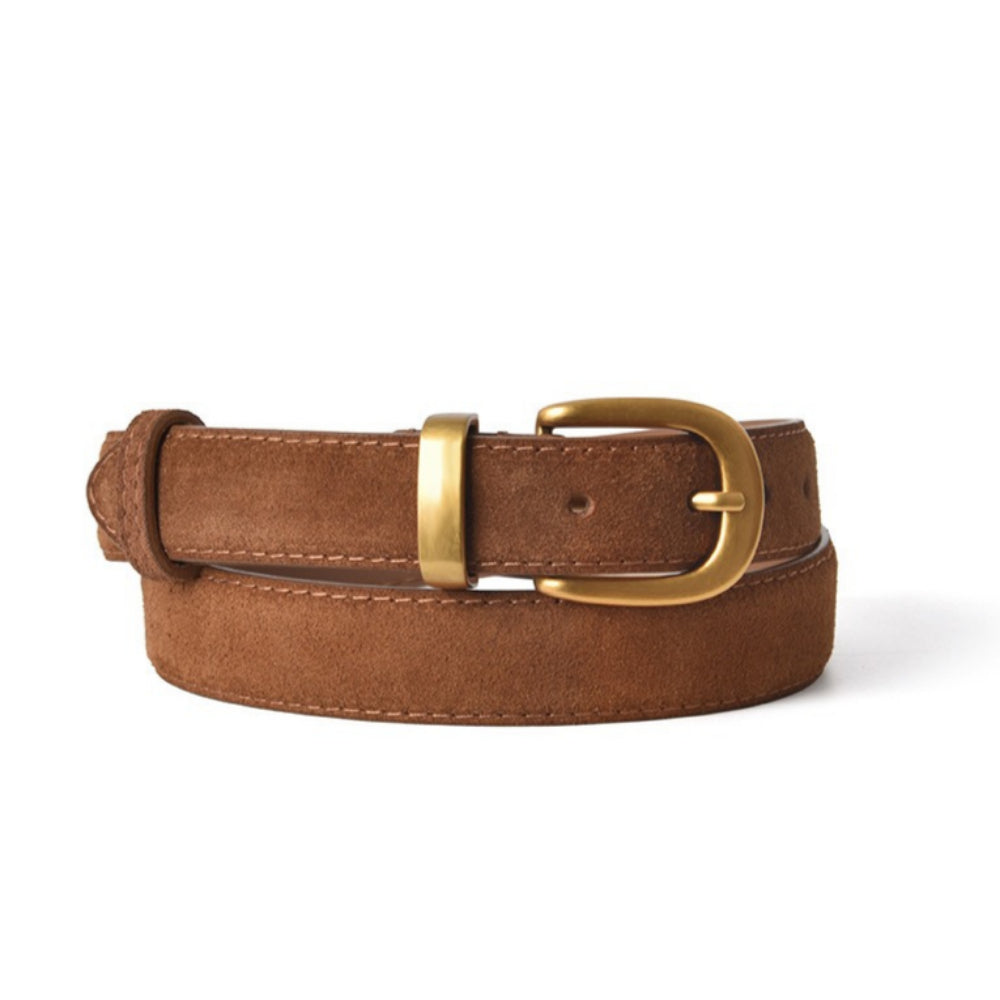 Cowhide Leather Prong Buckle Belt Women N6H332