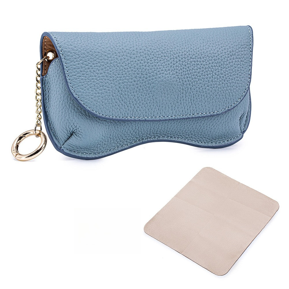 Genuine Leather Portable Sunglasses Case Women N6C314