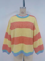 Load image into Gallery viewer, Color-Block Striped Loose Pullover Sweater Women N6H304
