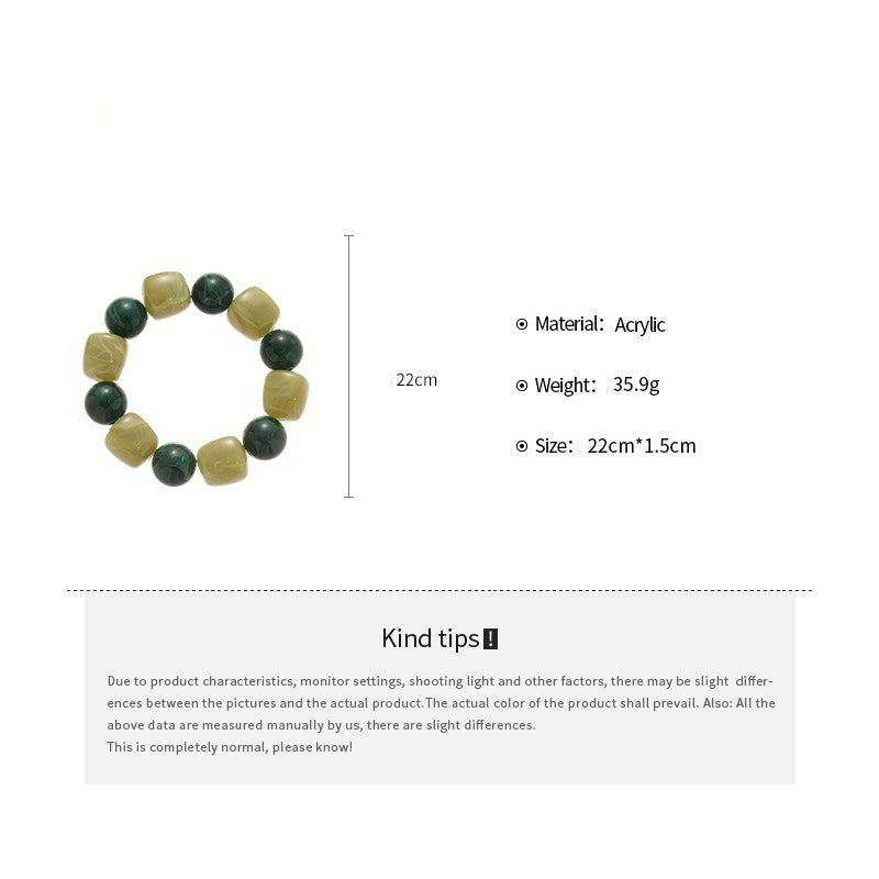 Acrylic Beaded Bracelet Irregular Square Round N6F077