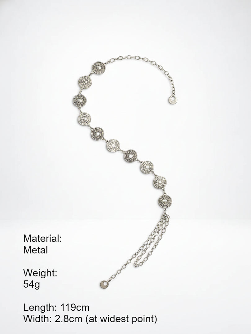 Round Buckle Metal Waist Chain Women N6C089