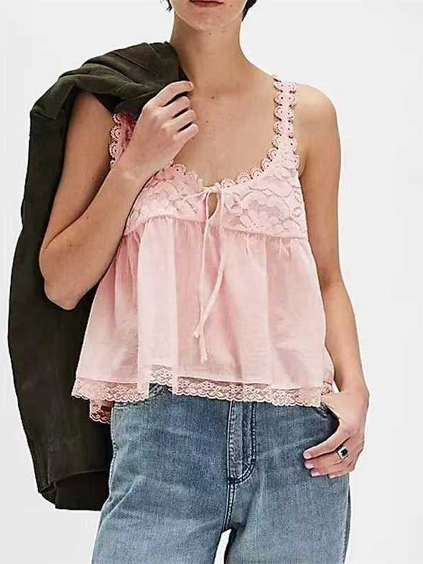 Y2K Lace Trim Camisole Women N6C121