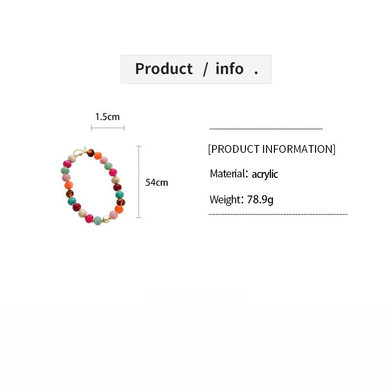Vintage Acrylic Ombré Beaded Geometric Necklace N6H068