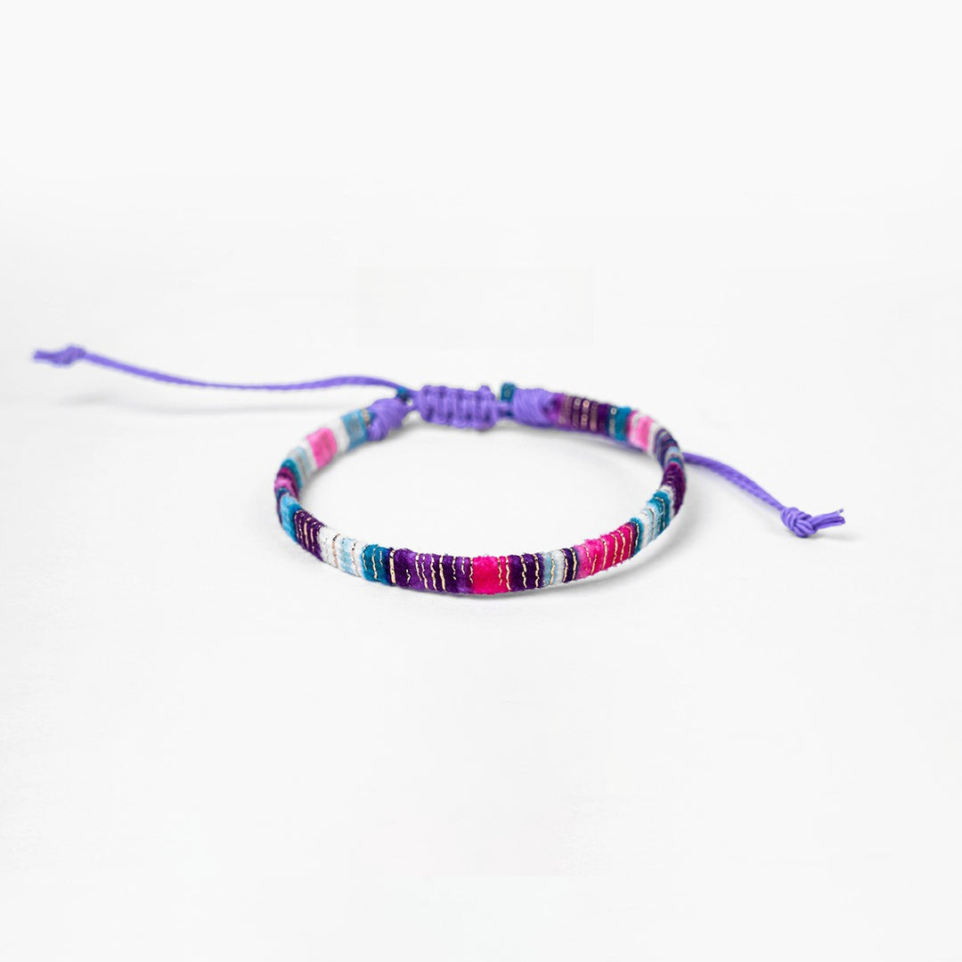 Woven Velvet-Finish Flat Wide Bracelet S5P619