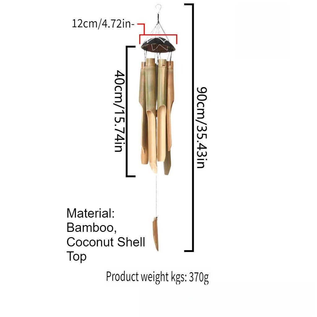 Bamboo Wind Chime Outdoor Hotel Courtyard Decor N6F314