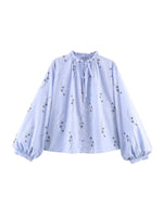 Load image into Gallery viewer, Embossed Embroidery Print Open Front Shirt Women N6C265