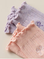 Load image into Gallery viewer, Ruffle Trim Slouch Socks Women N6C155