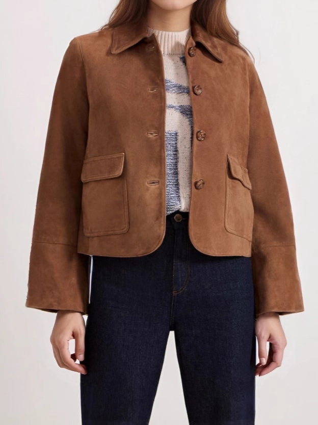 Suede Trench Coat Mid Heavy Brown N5Z574