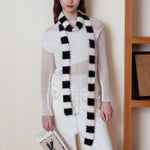 Load image into Gallery viewer, Furry Striped Skinny Knit Scarf Women Autumn N6H251