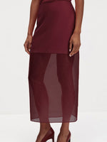 Load image into Gallery viewer, Double Layer Sheer Tulle Pencil Skirt High Waist Slit N6C195