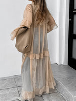 Load image into Gallery viewer, Sheer Sexy Chiffon Batwing Sleeve Maxi Dress Women N6D114