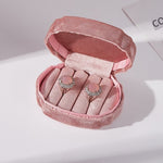 Load image into Gallery viewer, Velvet Shell Ring Box Jewelry Organizer with Display N6E068