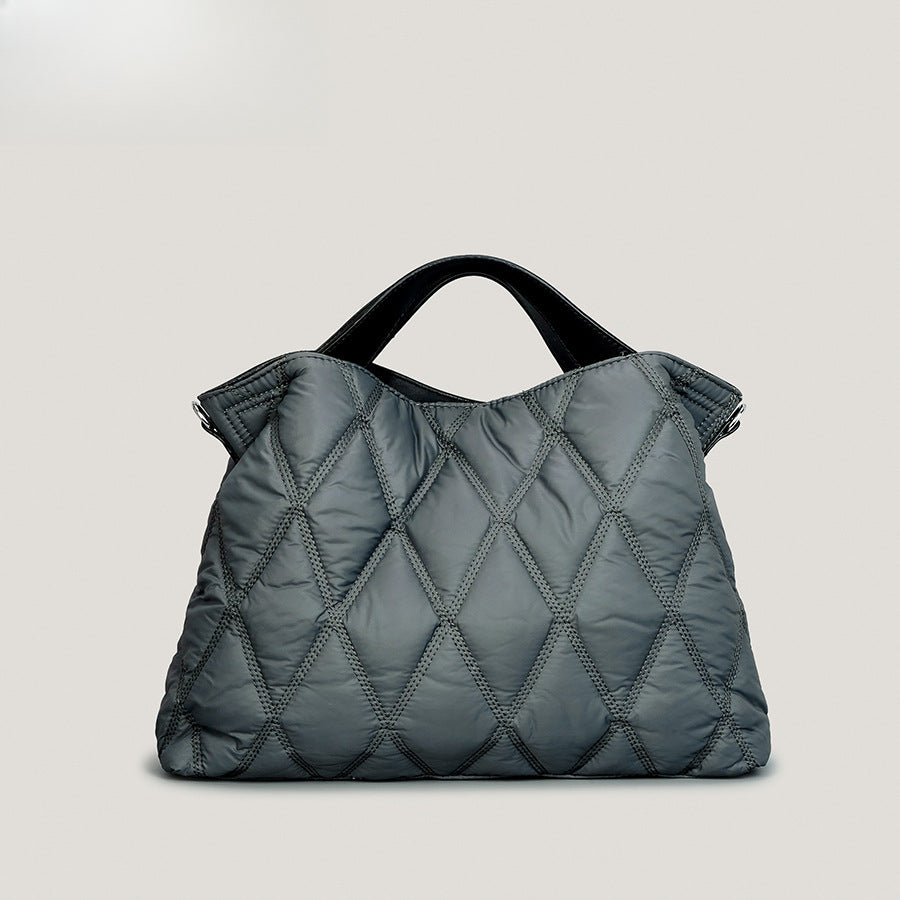 Diamond Quilted Polyester Tote Top Handle S5P391