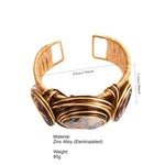 Load image into Gallery viewer, Vintage Punk Handwoven Wire Crystal Open Cuff Bangle N6F271