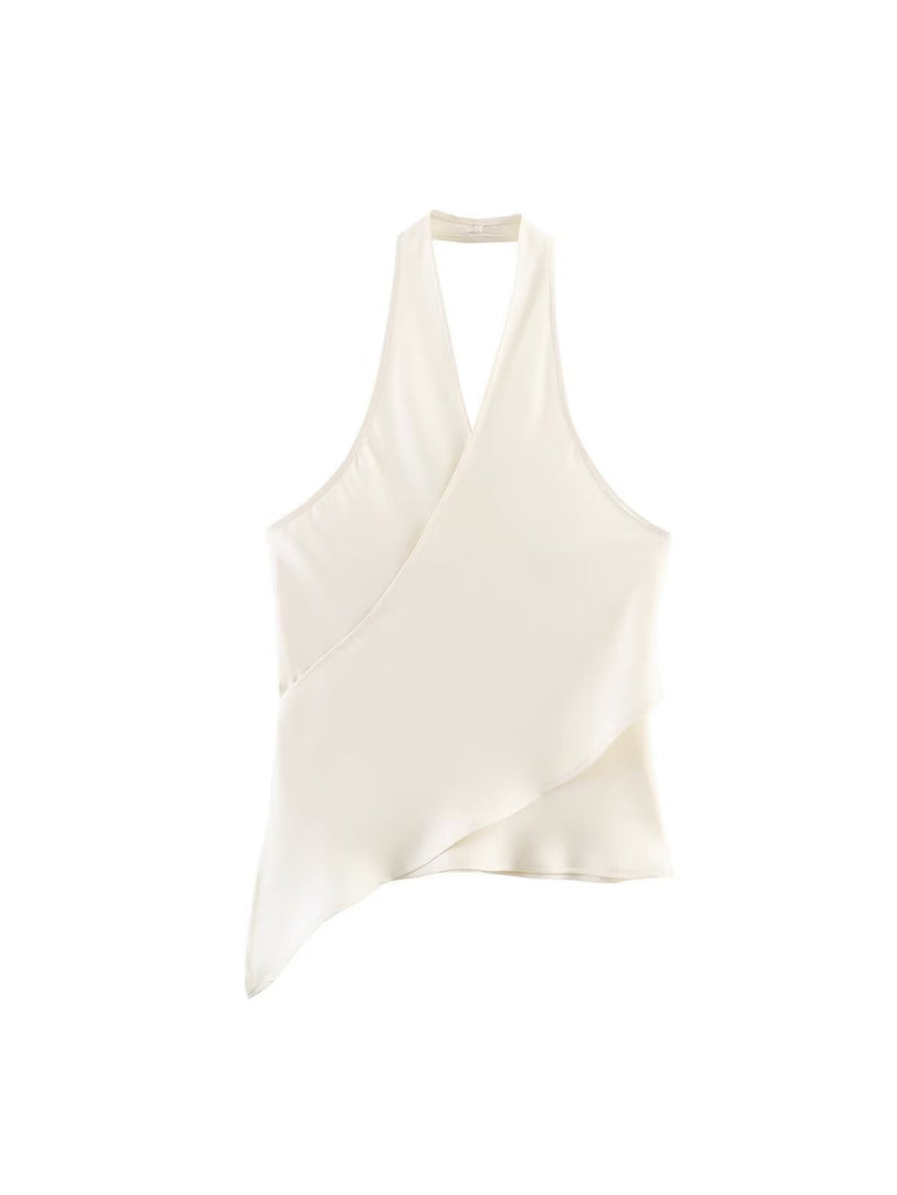 Halter Neck Satin Camisole Women N6C264