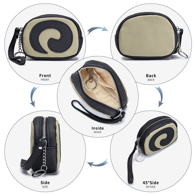 Women's Top-Grain Leather Swiss Roll Coin Purse N6J234