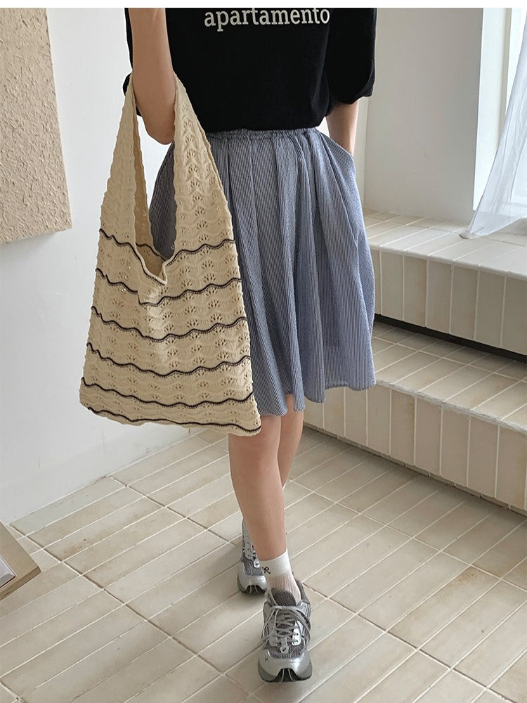 Wave Knit Tote Bag Women N6C054