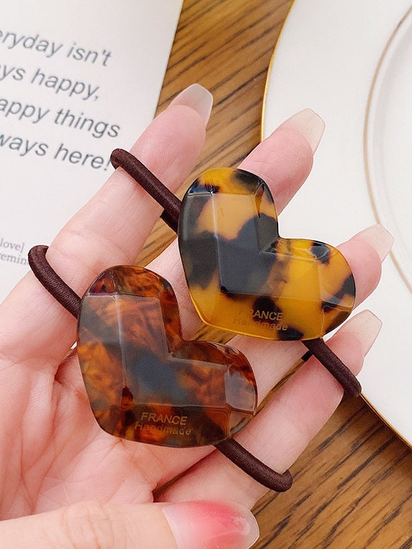Candy Color Heart Hair Scrunchie High Elasticity N6C341