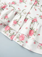 Load image into Gallery viewer, French V-neck Puff Sleeve Print Dress Women N6D072