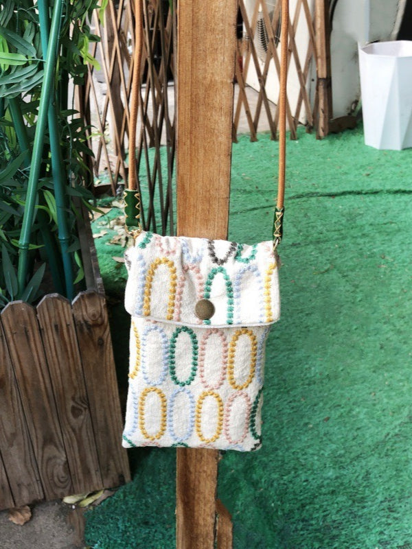 Embroidered Two Way Crossbody Phone Pouch N6B106