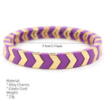 Load image into Gallery viewer, Arrow Beads Bracelet Tribal Enamel Elastic Adjustable S5P049
