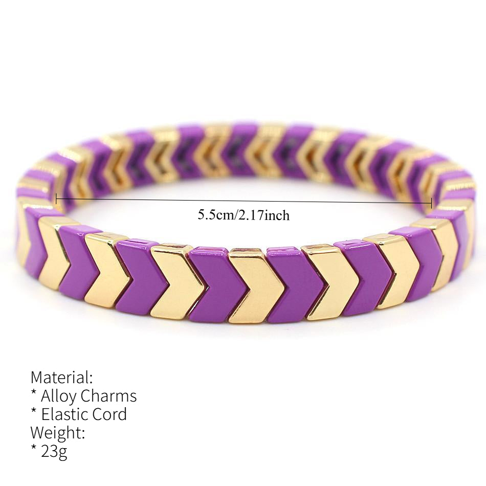 Arrow Beads Bracelet Tribal Enamel Elastic Adjustable S5P049
