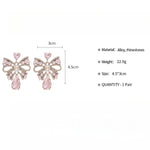 Load image into Gallery viewer, Bow Teardrop Earrings Alloy Prong-Set Crystals Silver S5P131
