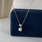 Load image into Gallery viewer, Mother-Daughter Pearl Double Layer Floating Choker N6H162